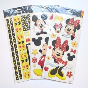 Sandylion Disney Embossed Stickers Set LARGE 12" Mickey Minnie Mouse 3 Sheets